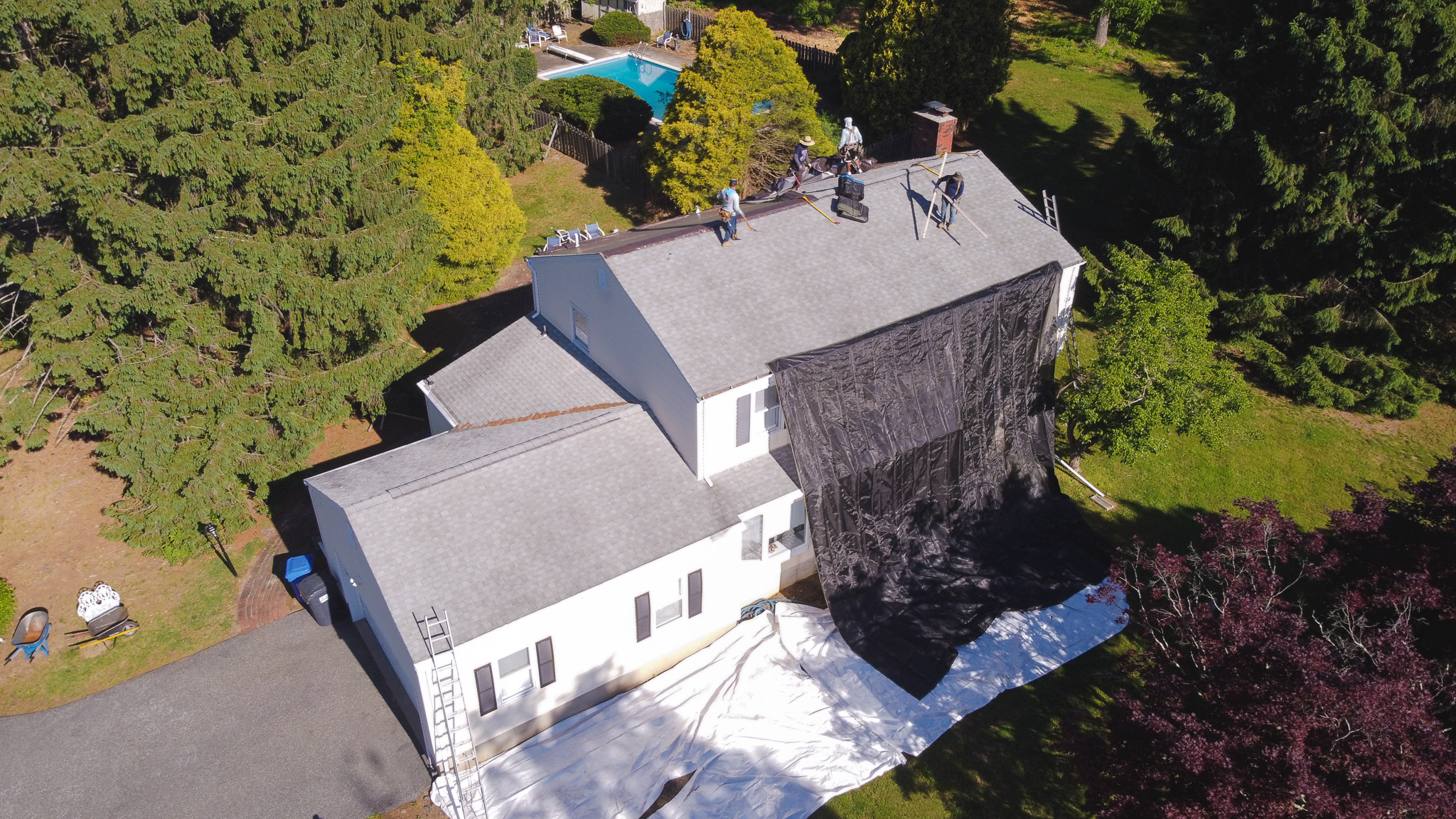 Finished residential roof replacement